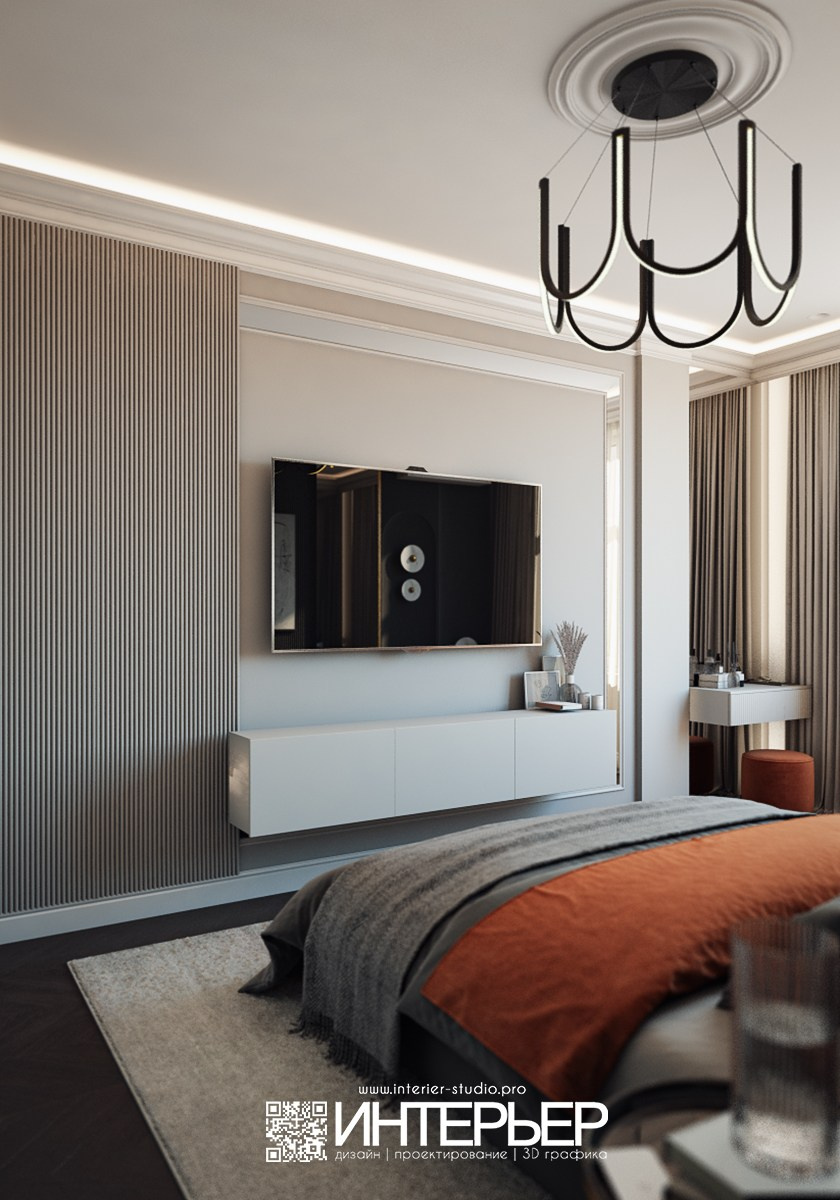 Дизайн-проект квартиры 45 кв. м в ЖК «Курортный» г. Пятигорск, КМВ. Дизайн интерьера, 3D визуализация и 3D моделирование. Создание проектов и чертежей. КМВ: Кисловодск, Пятигорск, Ессентуки и удаленно