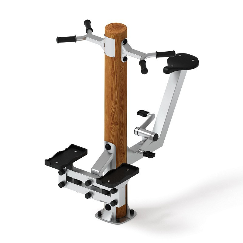 Тренажер степ+вело (лиственница темный) СТ 018-Л.И3.01 Габариты (ШхДхВ): 1330х800х1500 Зона безопасности, мм: 3000х2000 Оборудование предназначено для подростков в возрасте от 14 лет и взрослых, весом не более 100 кг.