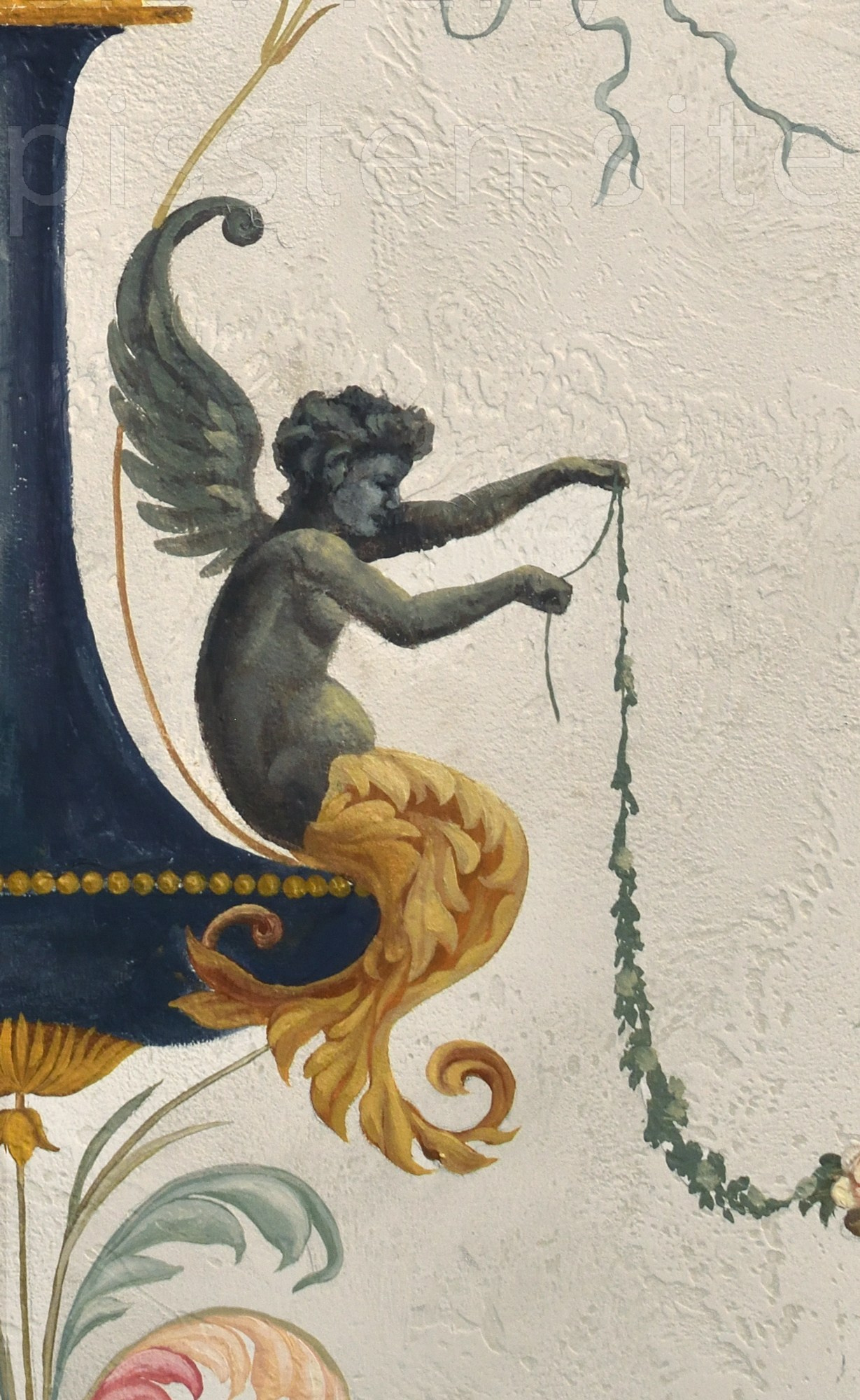 Нимфа гротеск роспись на стене