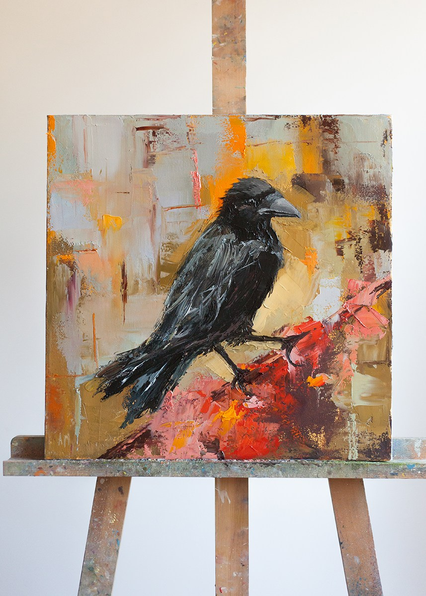 Где купить картину в Саратове — абстракция с вороной