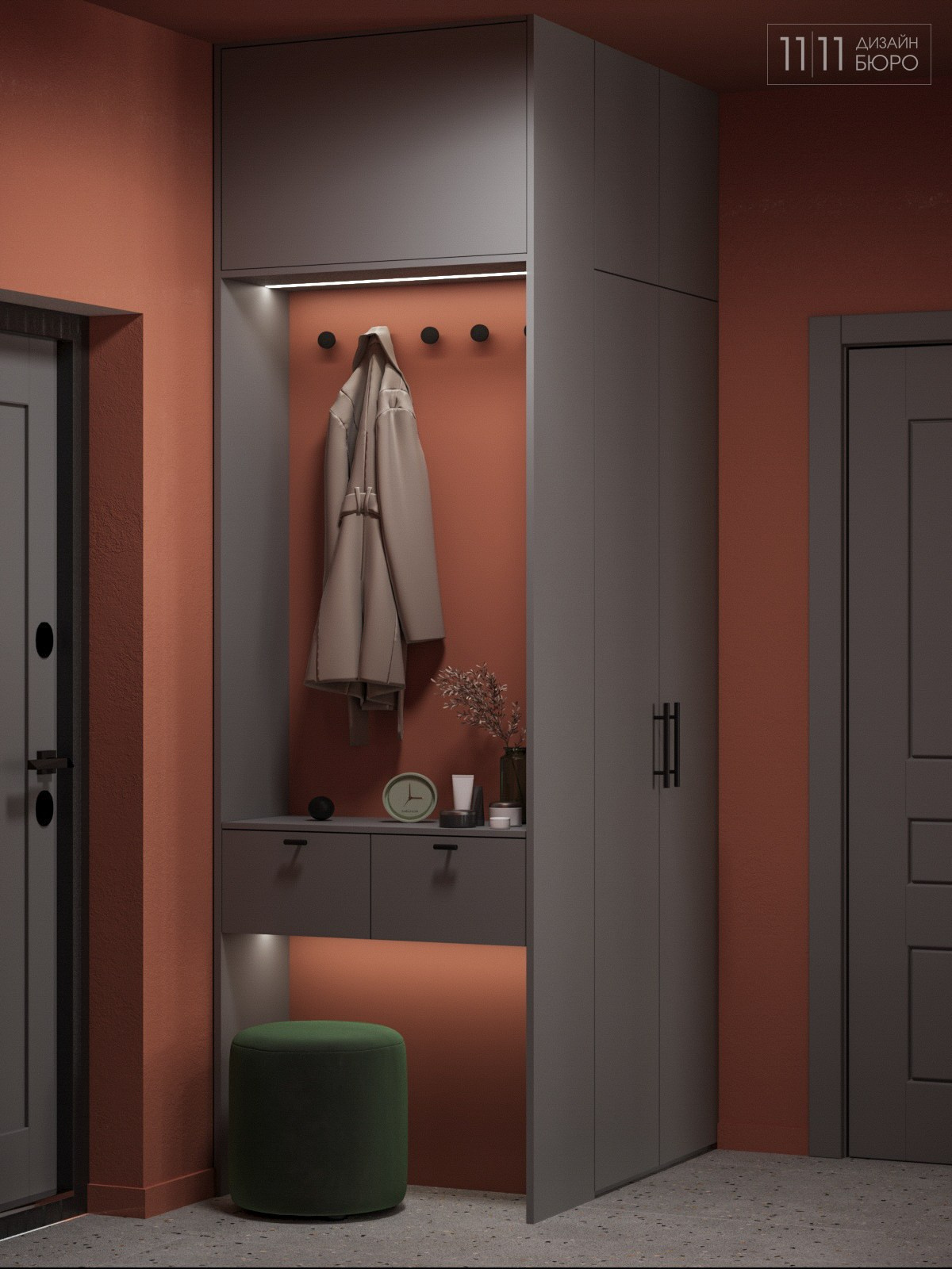 Шкаф с консолью в прихожей