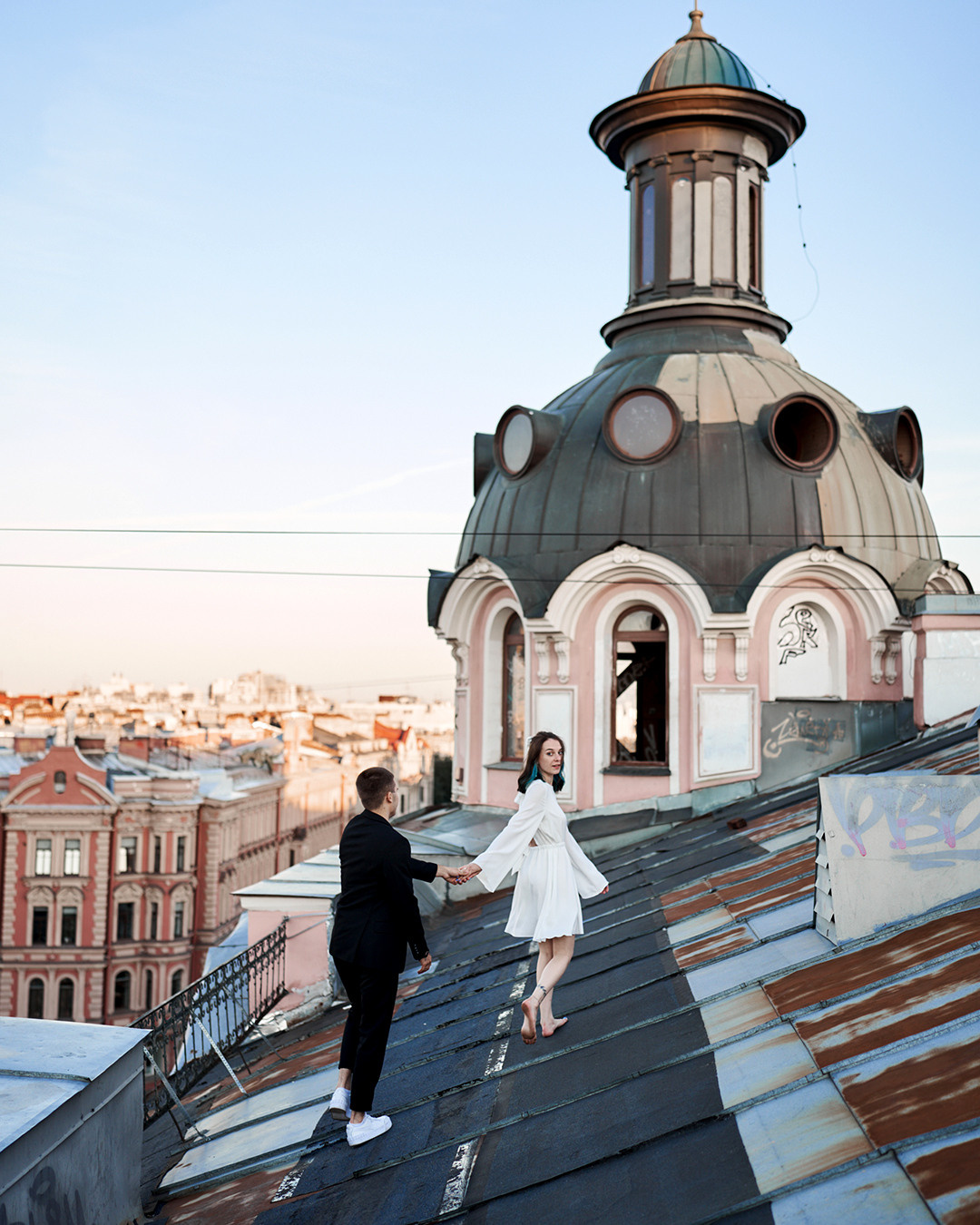 Любовь на крыше. Лилия Павлова фотограф в Санкт-Петербурге Питер СПб Фотопрогулки Спб lilyincity
