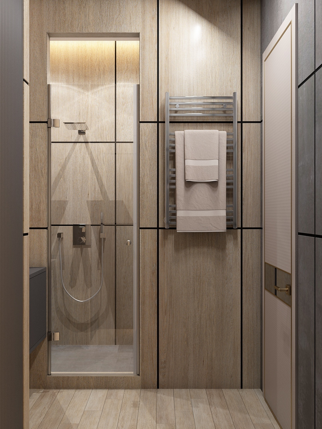 Плитка под дерево в санузле