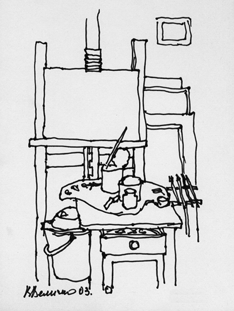 2003.В мастерской.Фломастер