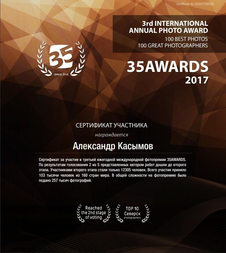 Номинации и Награды. Ню Фотограф Александр Касымов Москва, фотосессии, Химки фотограф