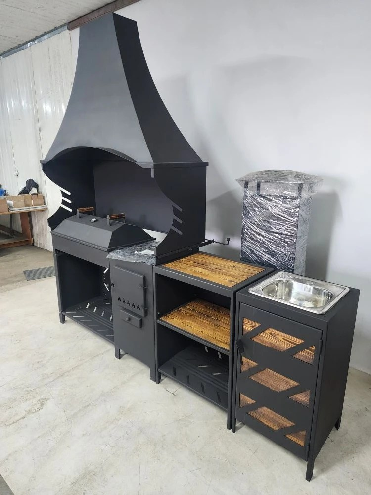 «Джета с вытяжным зонтом и функцией смокер. Купить / заказать мангал для дома в Краснодаре от производителя «Дарбин»