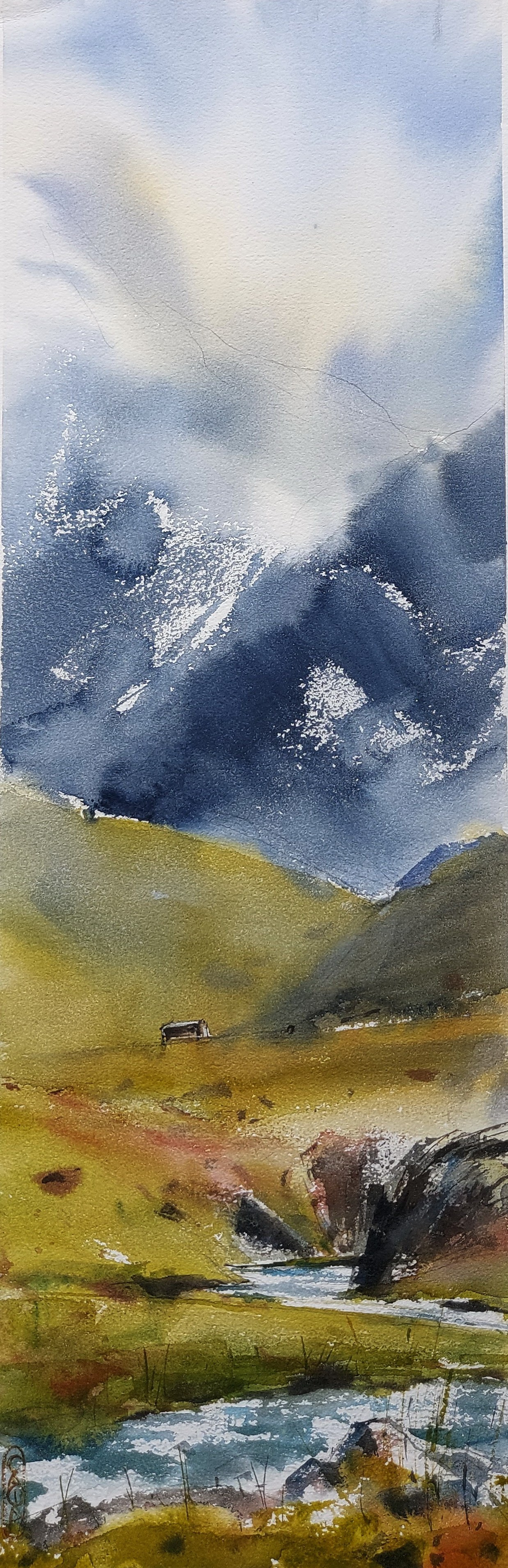 In the Elangash river valley | Altai Mountains, Russia | July 2025 | 18 x 55 cm | Sold