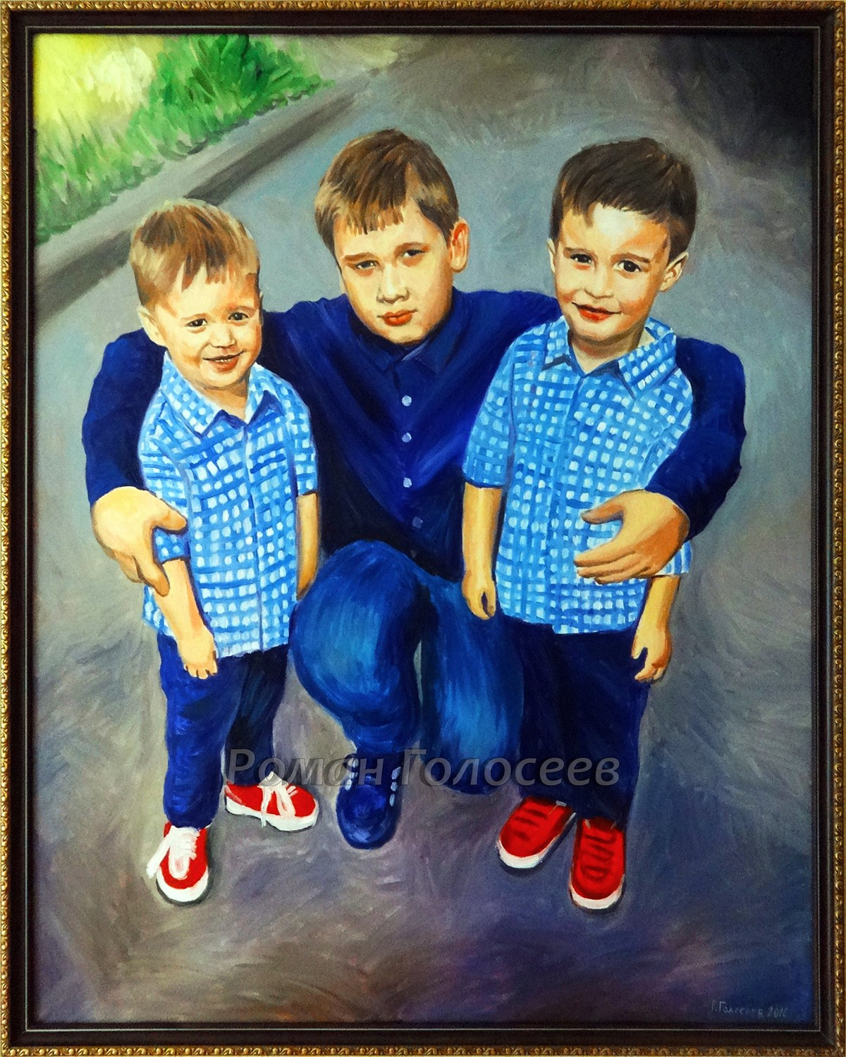 "Три сына", 100х80, холст, масло, 22.07.2016