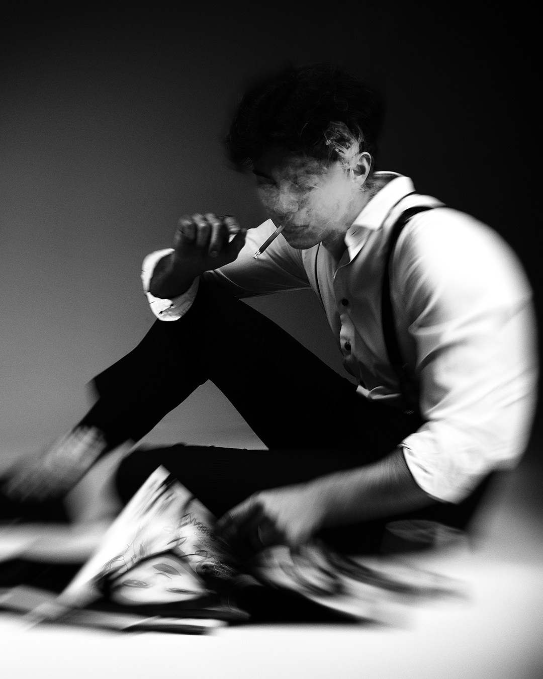 Мужской портрет в фотостудии в чб Казань