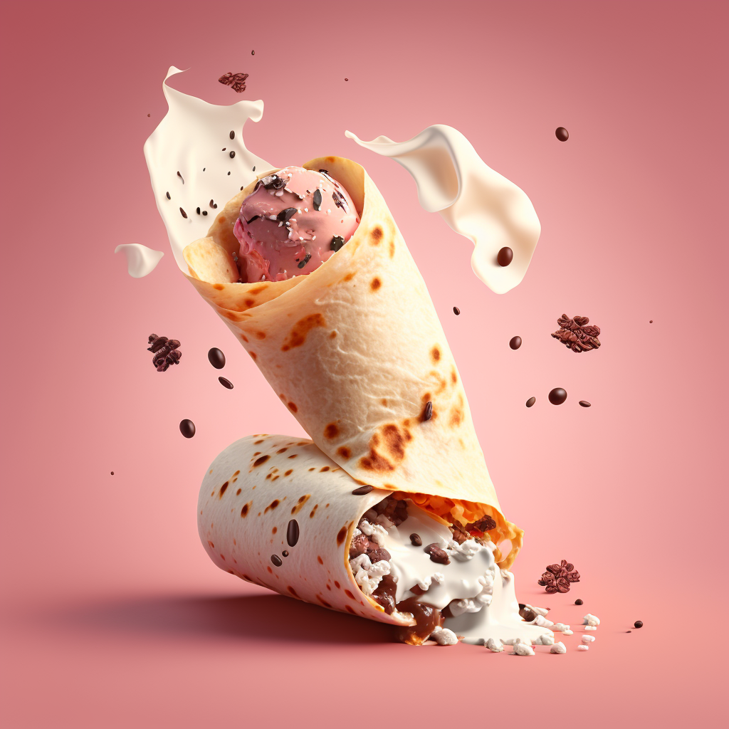 Буррито на розовом фоне