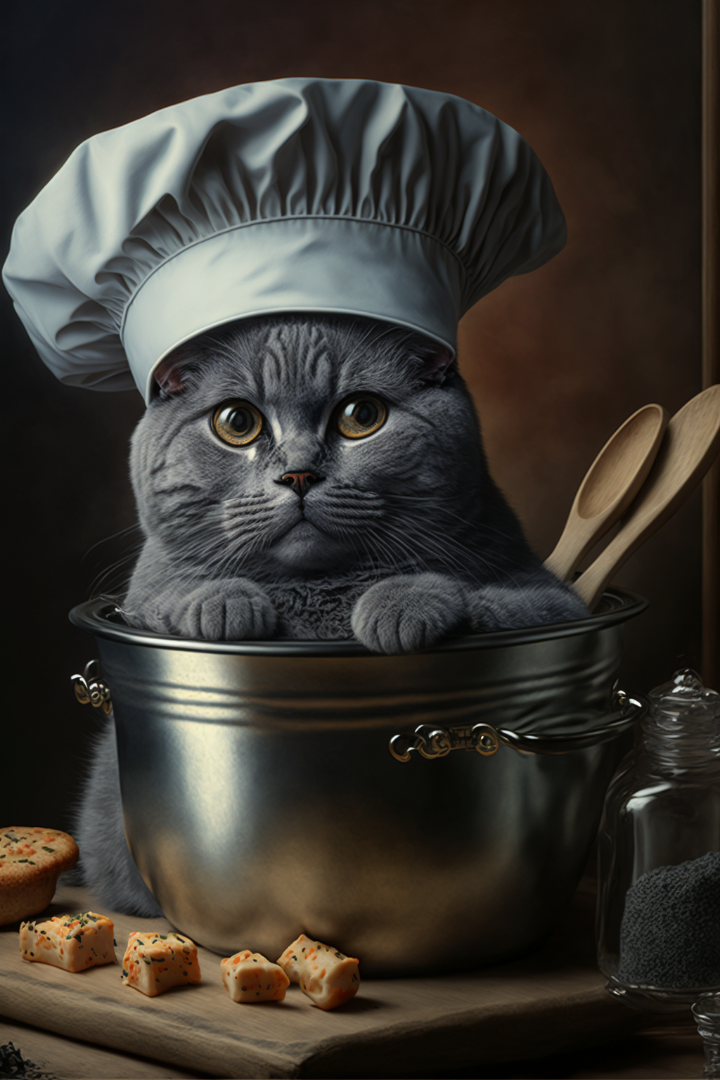 Британская кошка в кастрюле