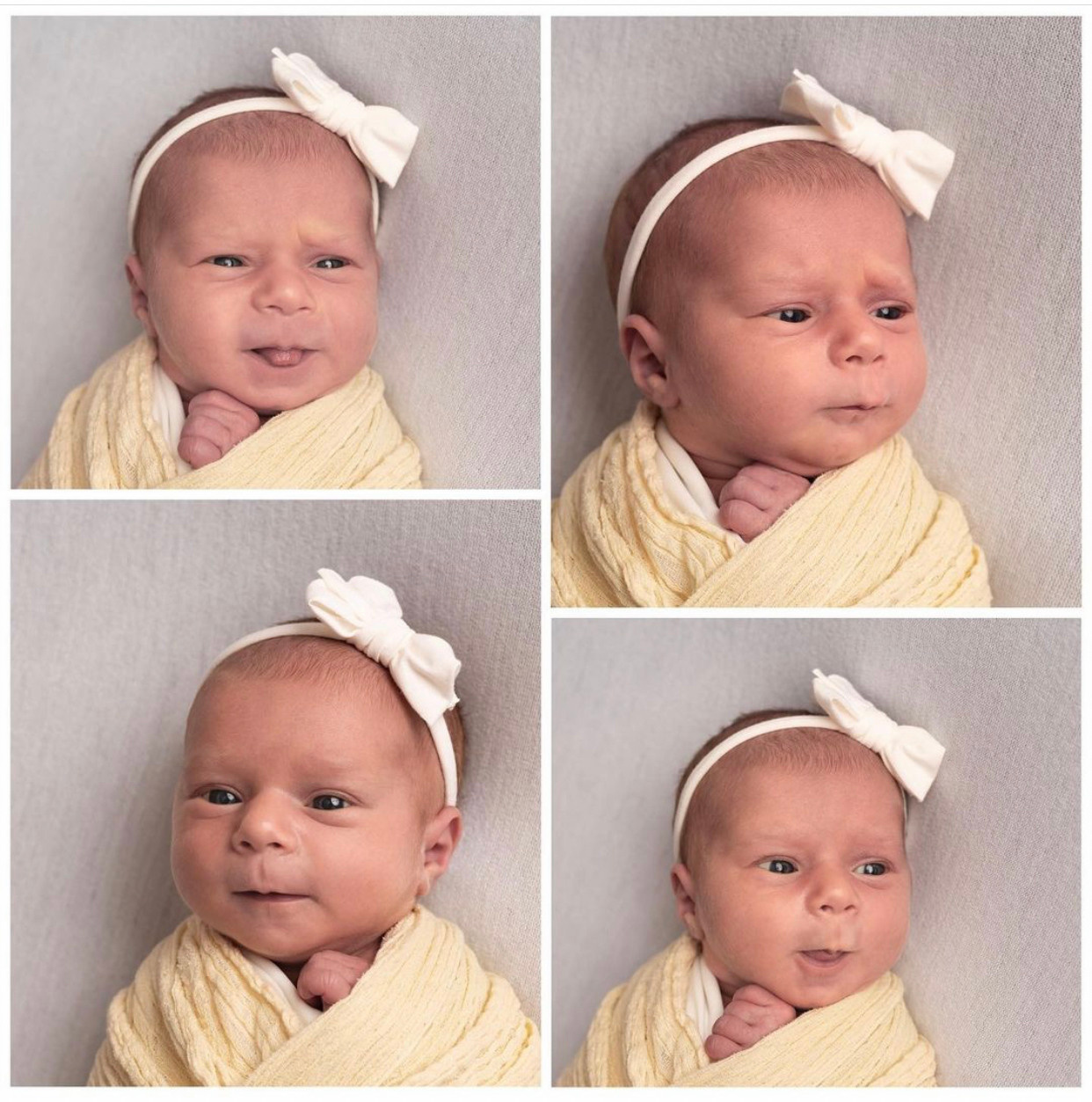 эмоции девочки на портретах с повязкой бантик