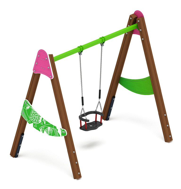 Качели Д1 - ИО 11.Д.01.03-И1 - (Лукоморье) Габариты (ШхДхВ): 2450x1600x2230 Зона безопасности, мм: 2450х6950 Возрастные ограничения от 3 лет, весом не более 70 кг