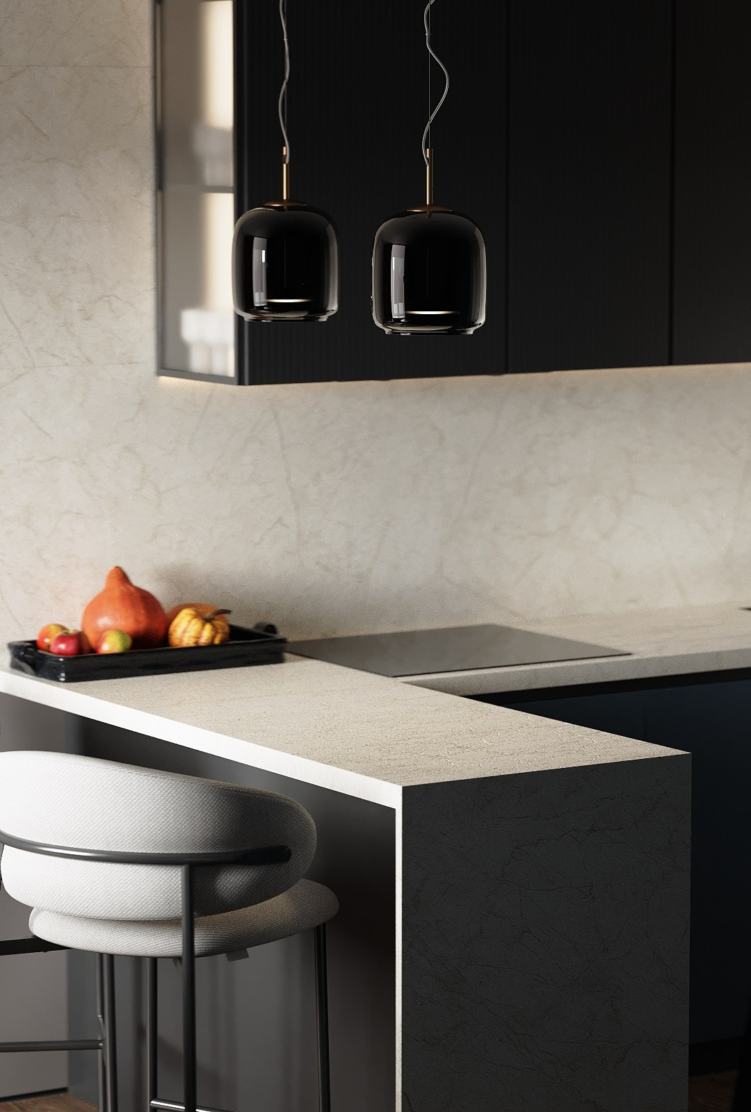 Kitchen living room. designer marunaarthomes. 3d визуализатор интерьеров