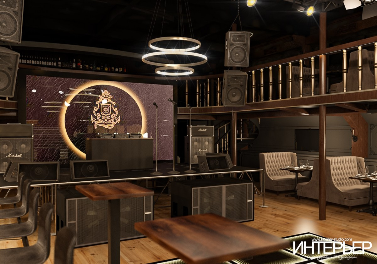 Ночной клуб на фрегате «Флагман», г. Великий Новгород. Дизайн интерьера, 3D визуализация и 3D моделирование. Создание проектов и чертежей. КМВ: Кисловодск, Пятигорск, Ессентуки и удаленно