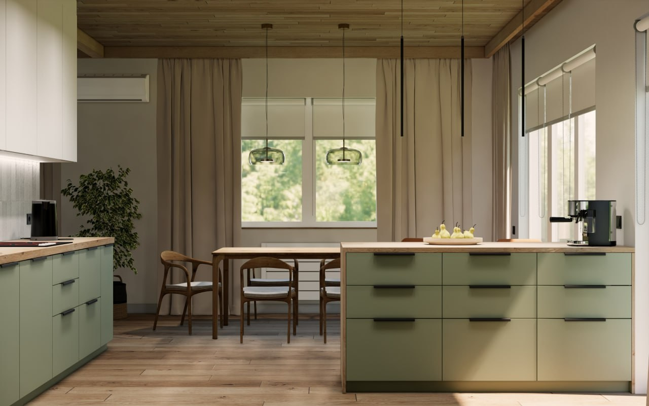 Загородный дом 110 м² в Ленинградской области (совместная работа с Любовью Поляковой designpolyakova.ru). Push-design.ru