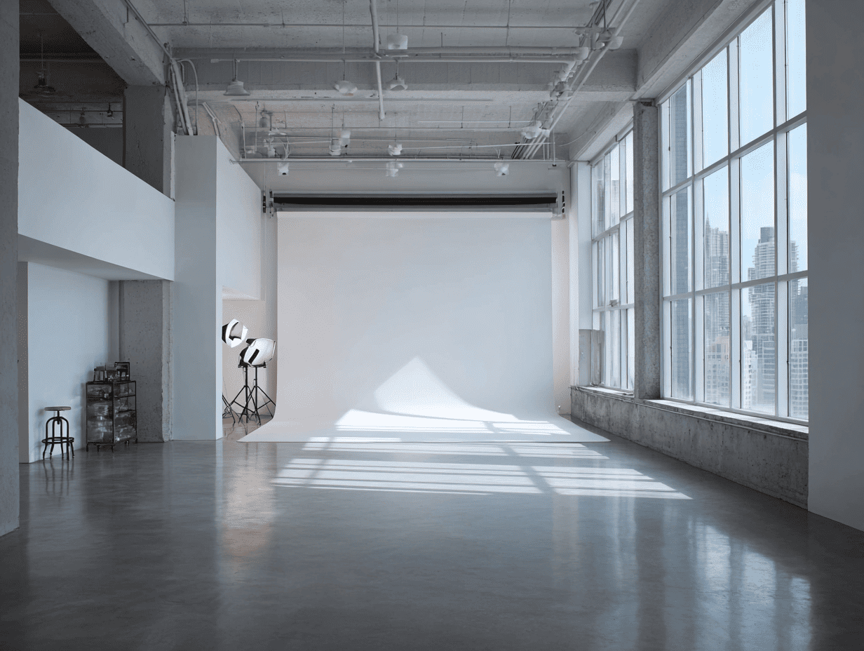 Фотостудия с нейтральным фоном и импульсным светом для портретной и семейной съёмки, фотограф Карасёва Елена