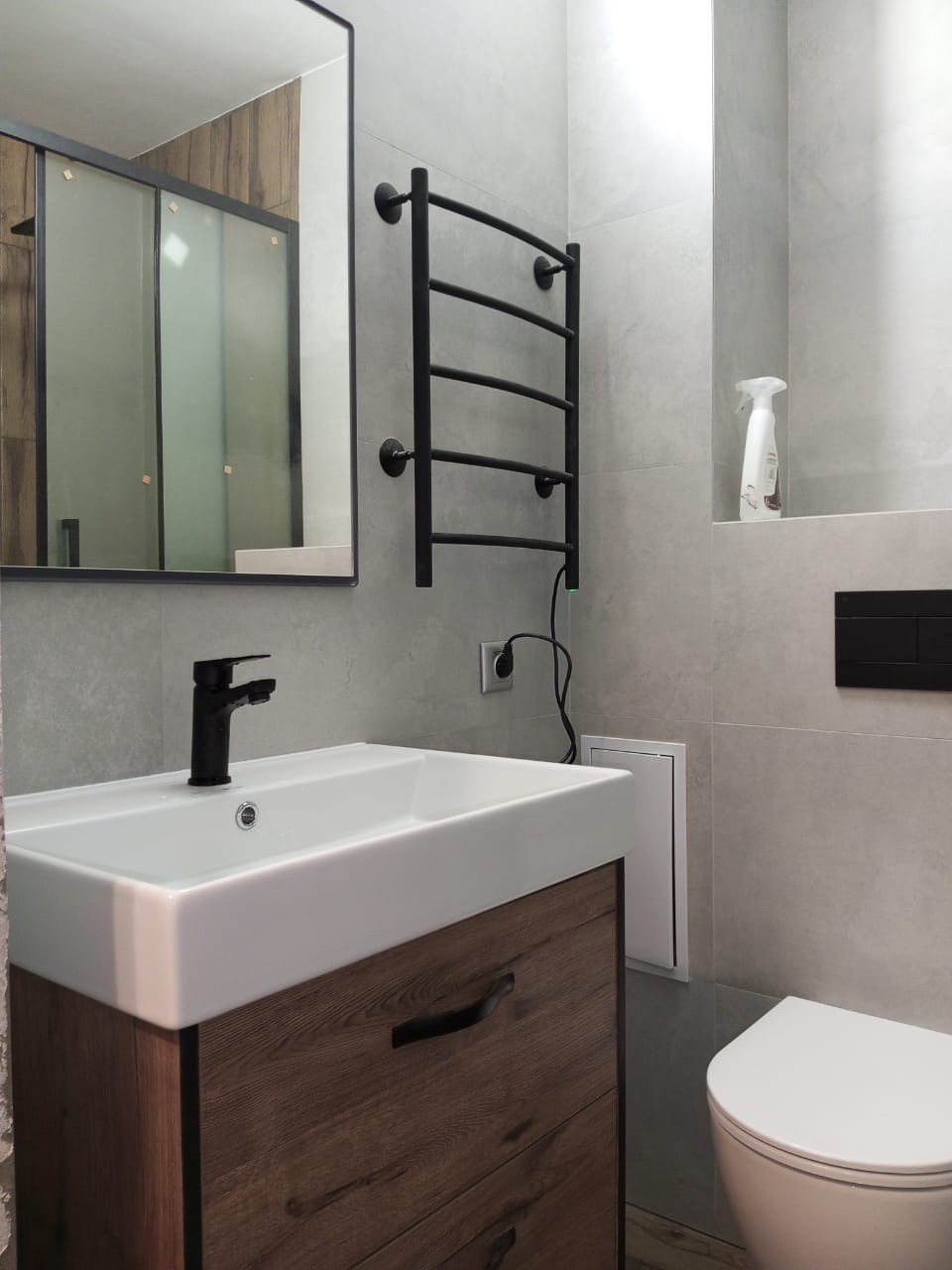 Ванная комната (ул. Арсланова д. 11). Ремонт санузла, туалета, ванной под ключ в Казани. Укладка плитки