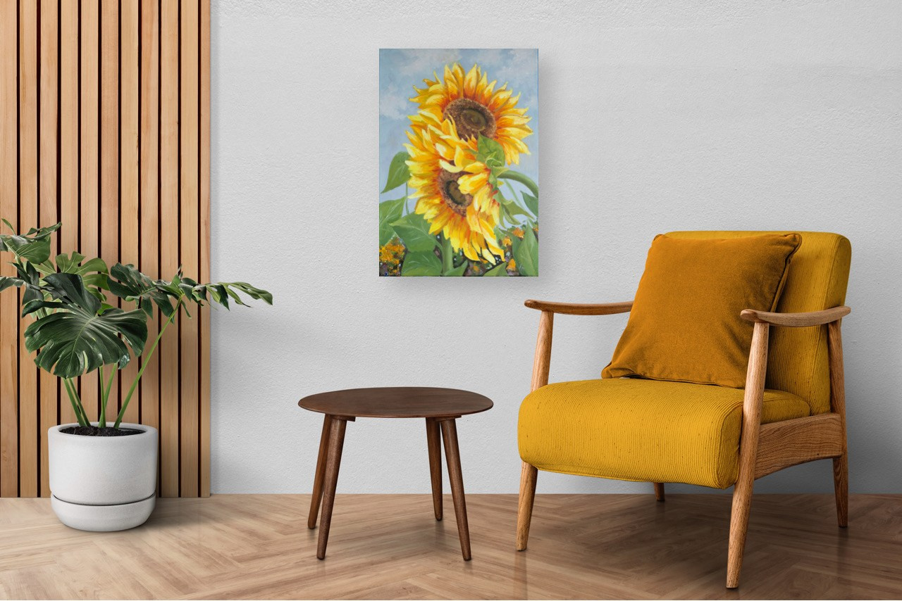 Цветы в интерьере. Купить Картину маслом на холсте в Саратове— Подсолнухи, художник Алёна Мосина
