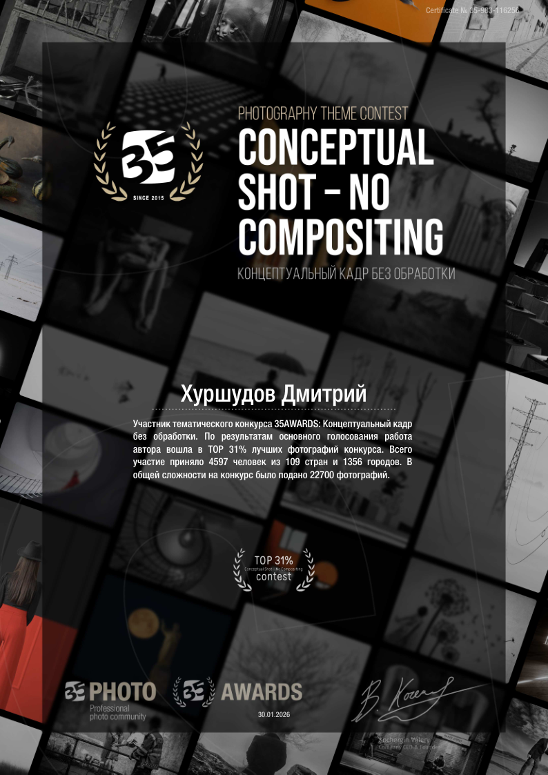 Дипломы. Дмитрий Хуршудов — профессиональный фотограф в Москве. Портретная и гламурная ню (boudoir) съемка. Фотосессии в студии и на выезде