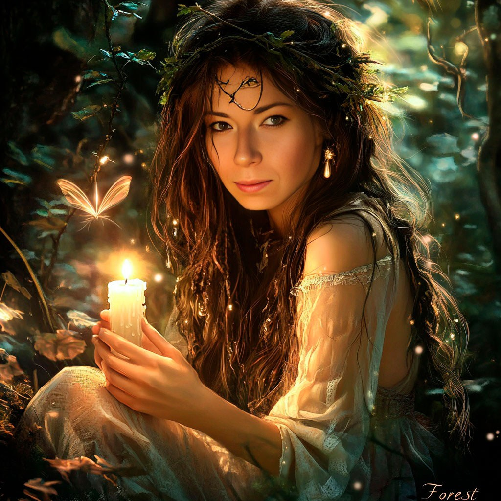 Нейрофотосессия для Александры. Сказочный образ — девушка со свечой. ФотоХудожник Харитонова Ирина г. Санкт-Петербург