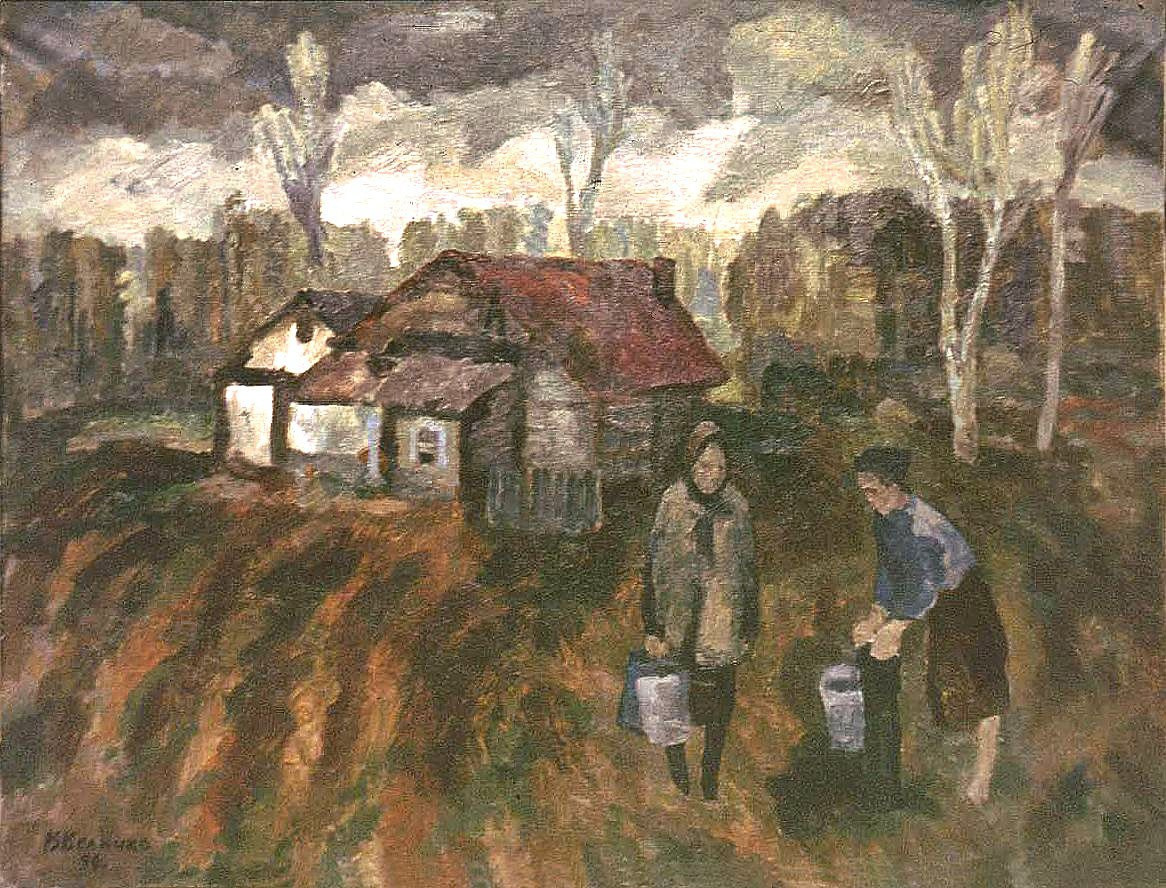 «У колонки» 1996 год Собр. Д. Томас. Мадрид. Художник Величко Вадим Семёнович