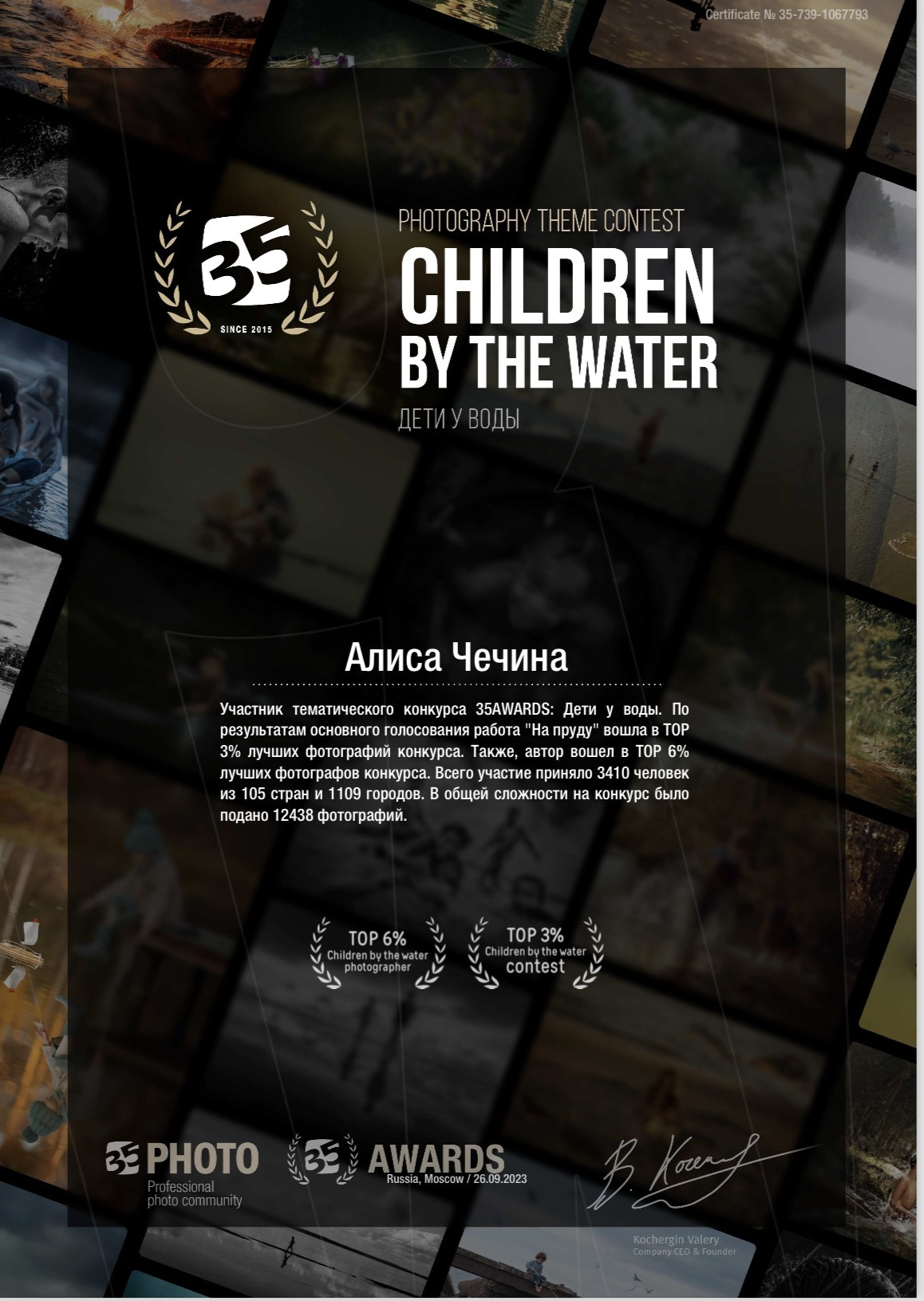 Мои достижения. Фотограф Алиса Чечина. Калуга. Товарково