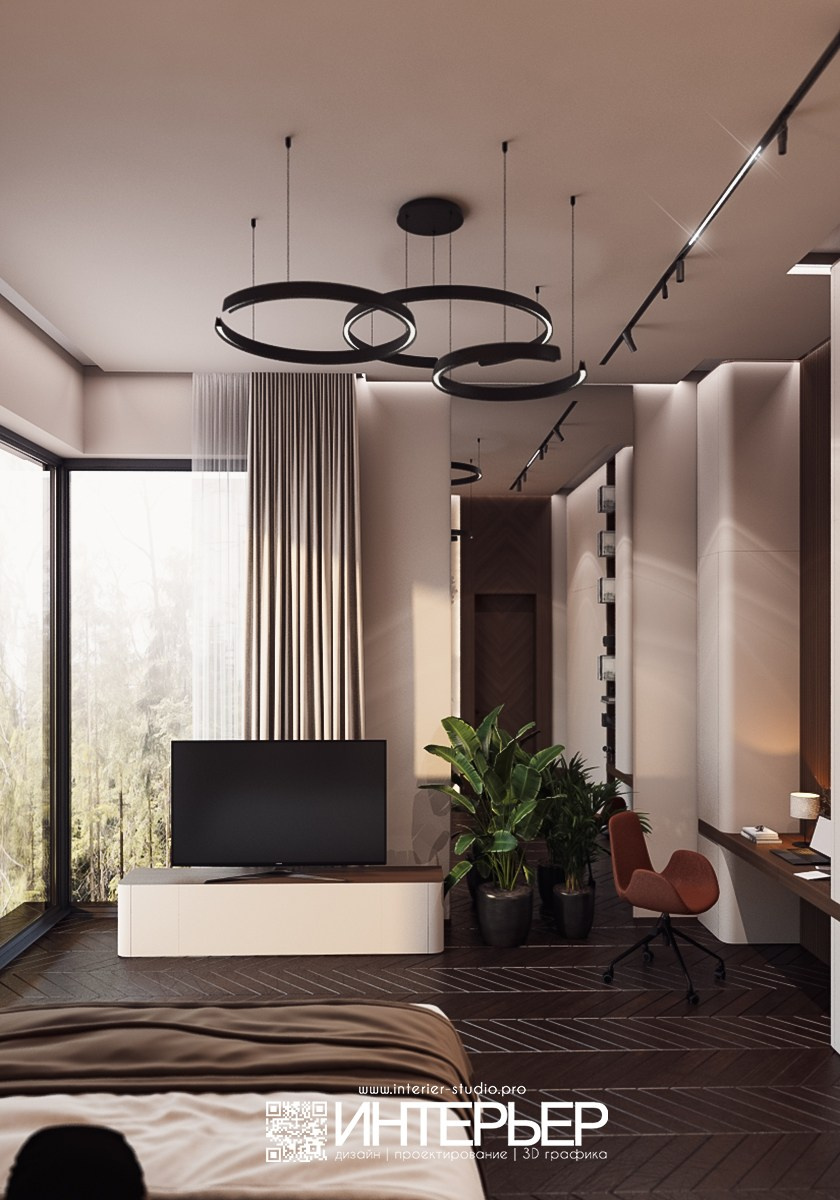 Дом Тамирлана и Айшат. 2 этаж. Дизайн интерьера, 3D визуализация и 3D моделирование. Создание проектов и чертежей. КМВ: Кисловодск, Пятигорск, Ессентуки и удаленно