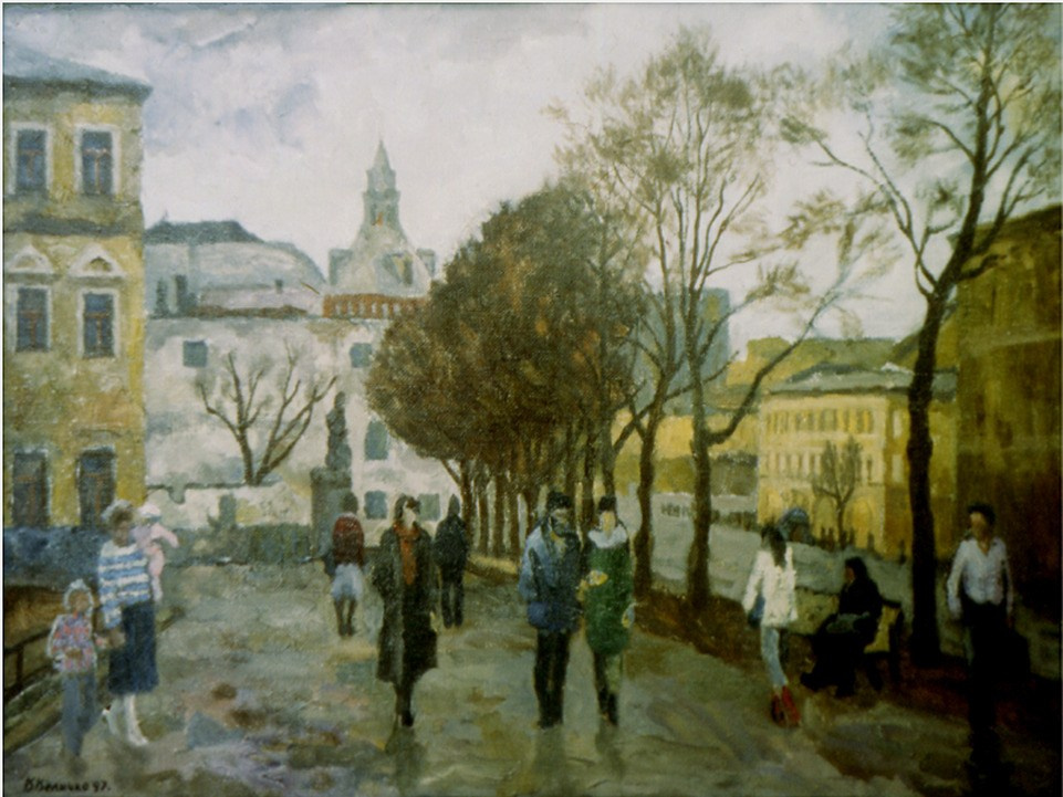 «Театральный проезд» 1997 год Собр. Д. Томас. Мадрид. Художник Величко Вадим Семёнович