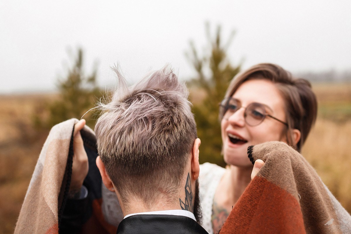 Стильная и дерзкая свадебная фотосессия на природе. Свадебный фотограф в Нижнем Новгороде и Москве Сергей Воробьев
