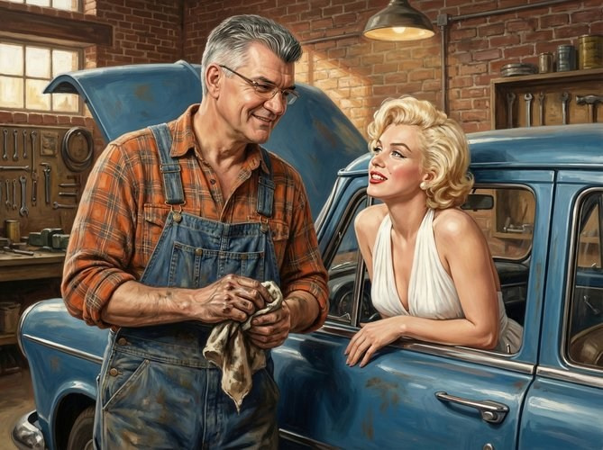 Однажды в гараже. Автор Игорь Елифёров. Шаблоны и дизайны выпускных альбомов и фотокниг