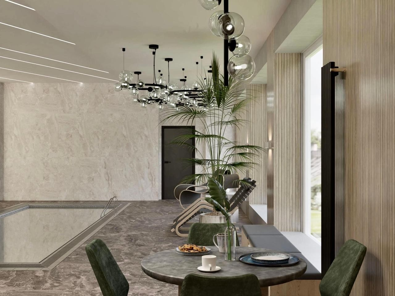 Бассейн в загородном доме — 240 м². DMDesign — студия дизайна интерьеров