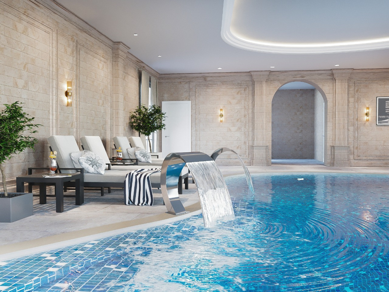 Спа-зона в загородном доме г. Славянск-на-Кубани. Дизайнер интерьера Виктория Титова