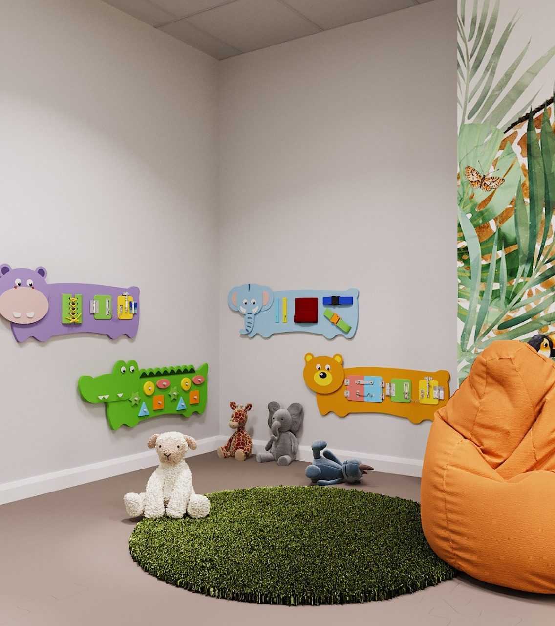 Детская комната в стоматологической клинике «Стамус» г. Краснодар. Дизайнер интерьера Виктория Титова