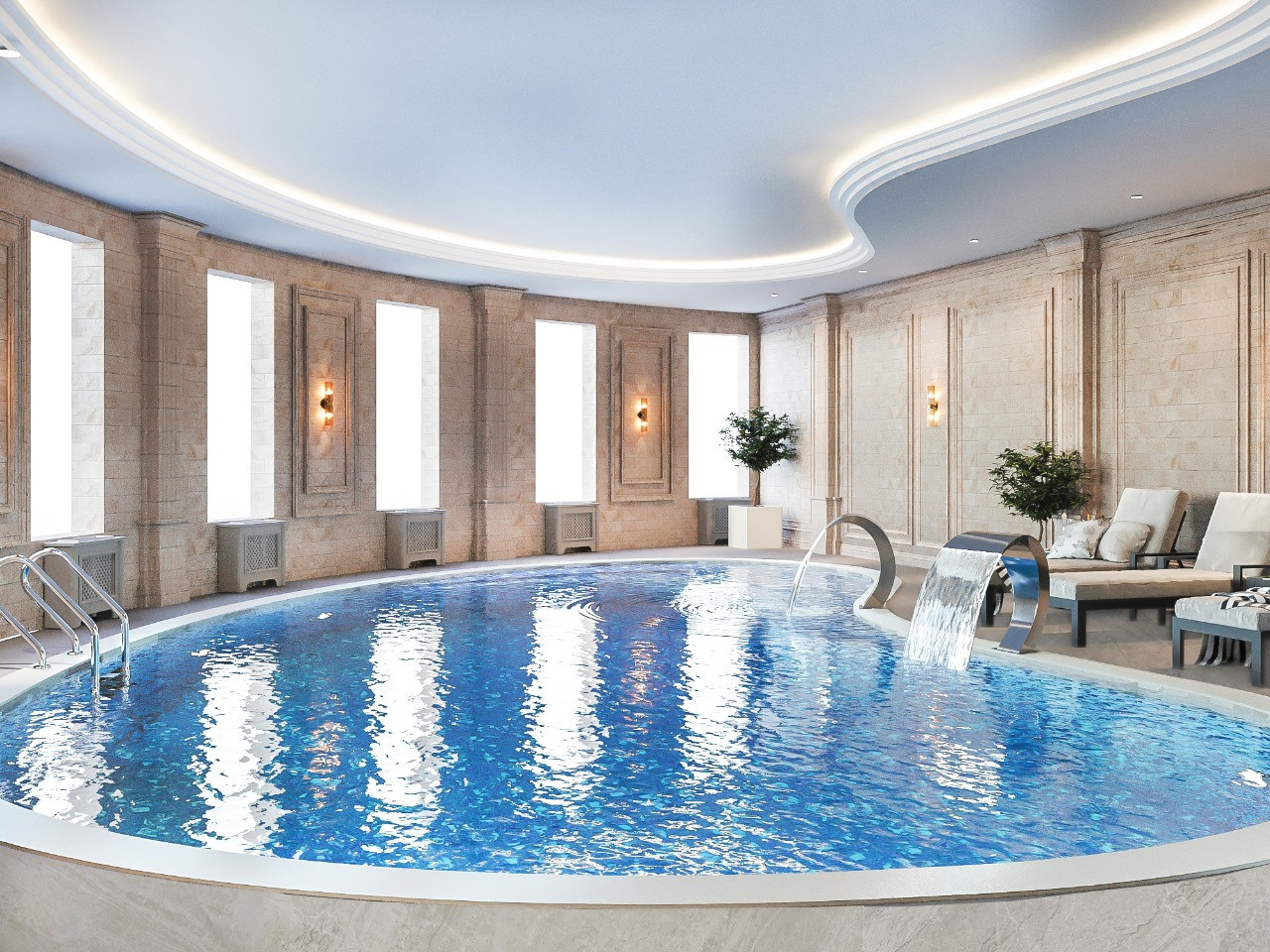 Спа-зона в загородном доме г. Славянск-на-Кубани. Дизайнер интерьера Виктория Титова