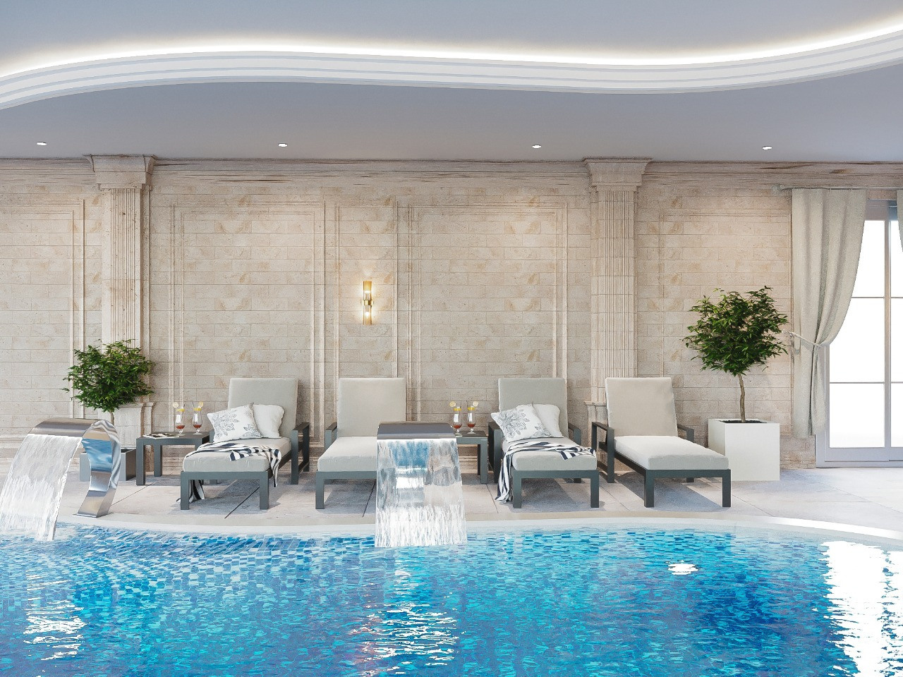 Спа-зона в загородном доме г. Славянск-на-Кубани. Дизайнер интерьера Виктория Титова