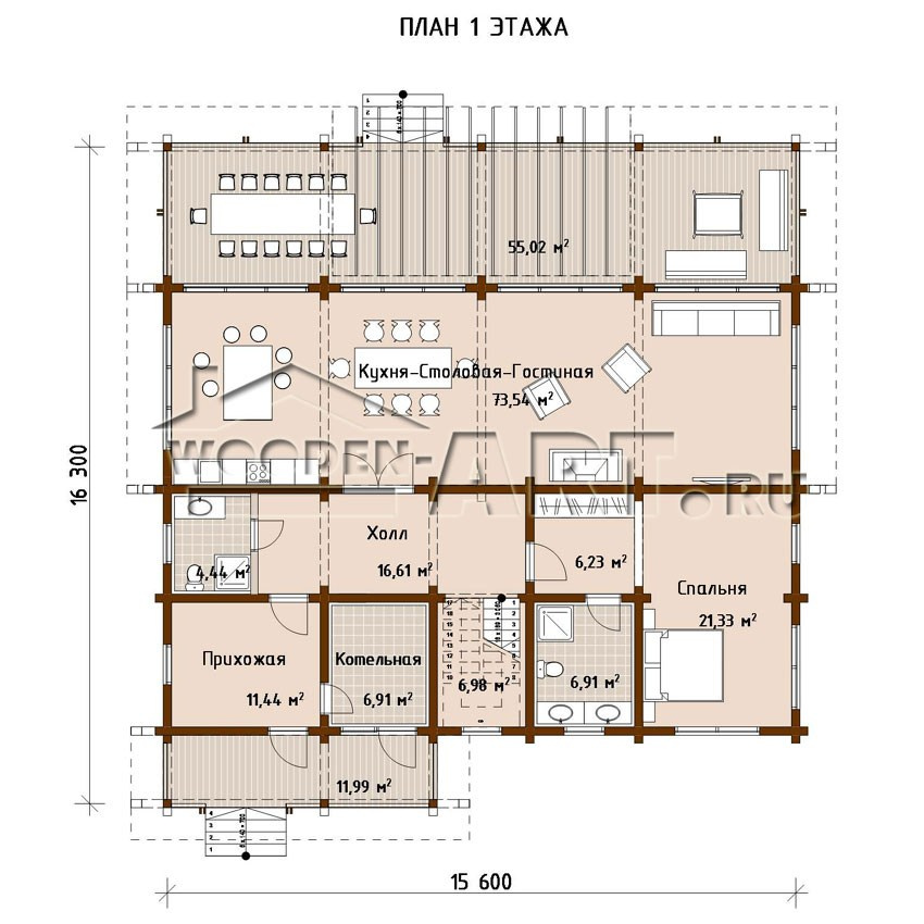 «Красково» 332 кв. м. Проекты деревянных домов