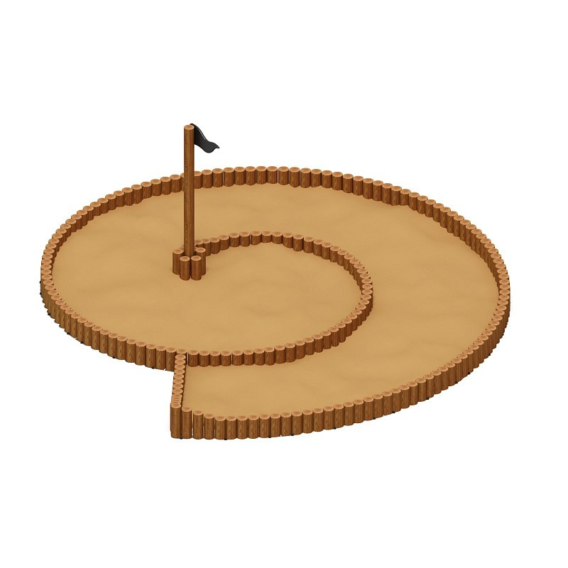 Песочница Улитка (Лиственница темный анкера) ИО 5.24.03-Л.И1.01 Габариты (ШхДхВ): 7820х6830х2600 Зона безопасности, мм: 8820х7830