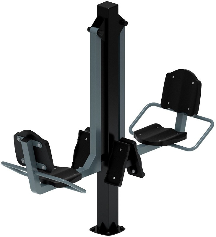 Жим ногами двойной (серый) СТ 032-13 Габариты (ШхДхВ): 1890х680х1800 Зона безопасности, мм: 3110х2000 Оборудование предназначено для подростков в возрасте от 14 лет и взрослых, весом не более 100 кг. 