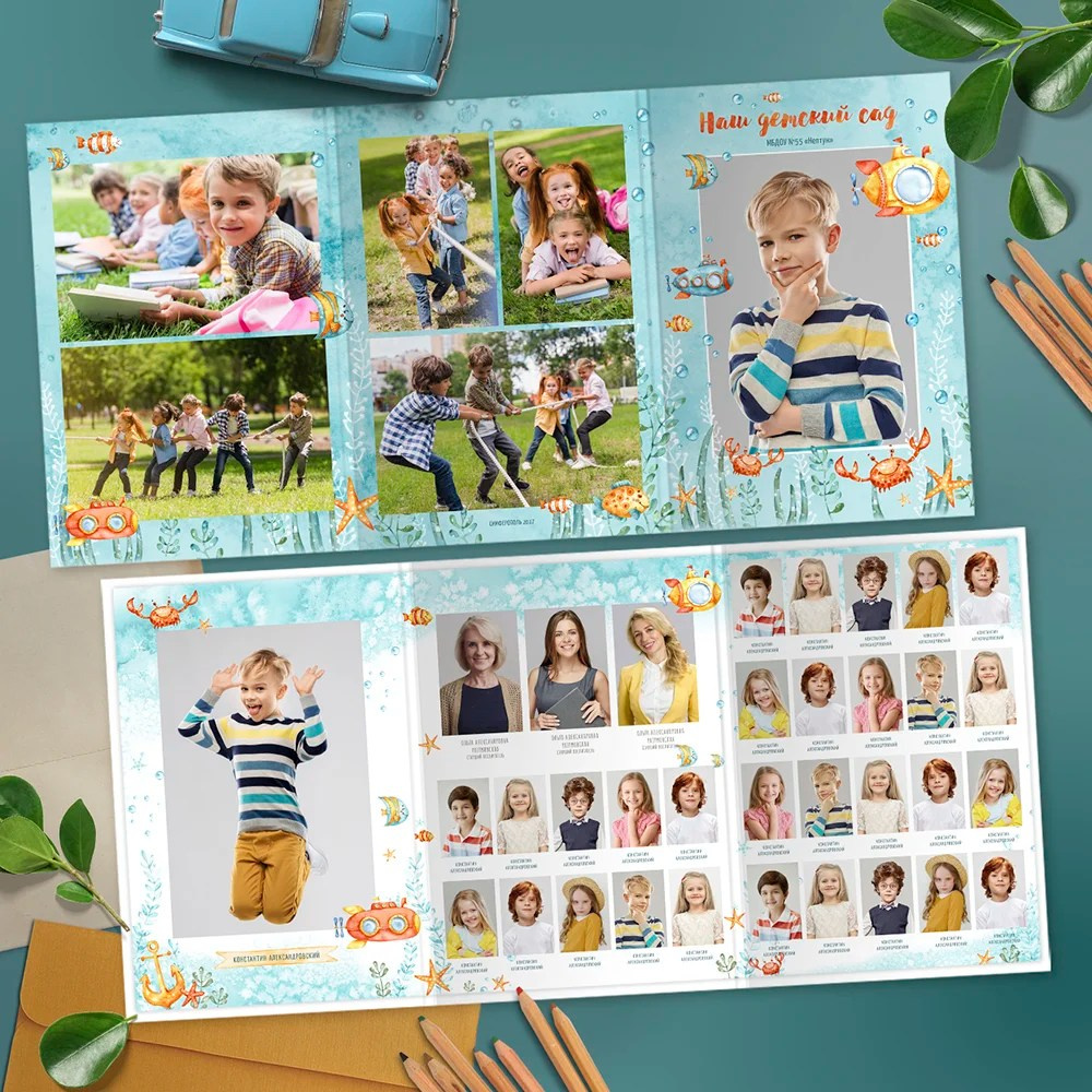 Выпускные альбомы в морском стиле для выпускников детского сада.