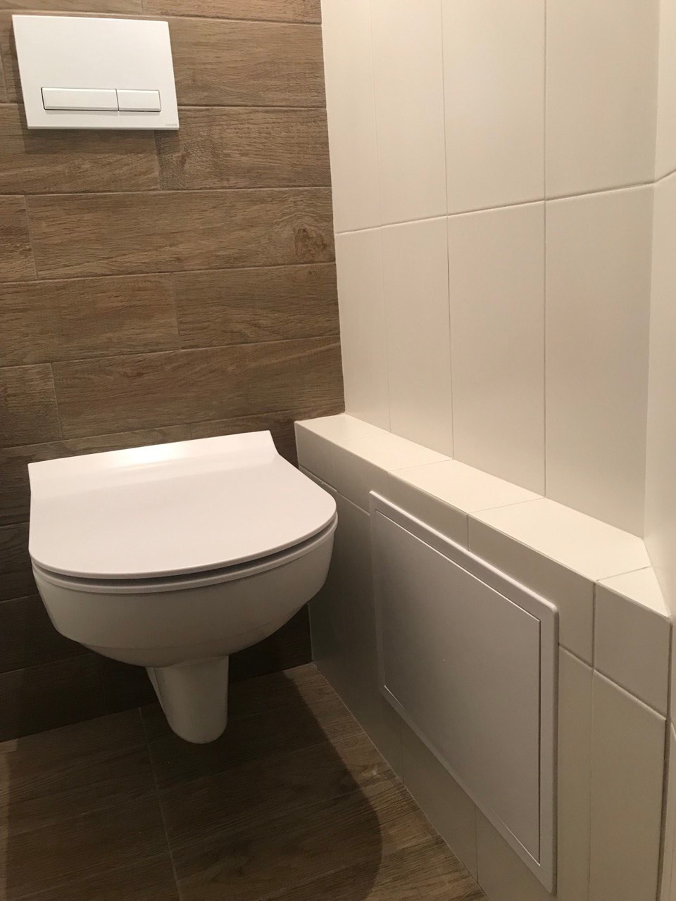 Ванная комната с раздельным туалетом (ул. Х. Бигичева д. 24/45). Ремонт санузла, туалета, ванной под ключ в Казани. Укладка плитки