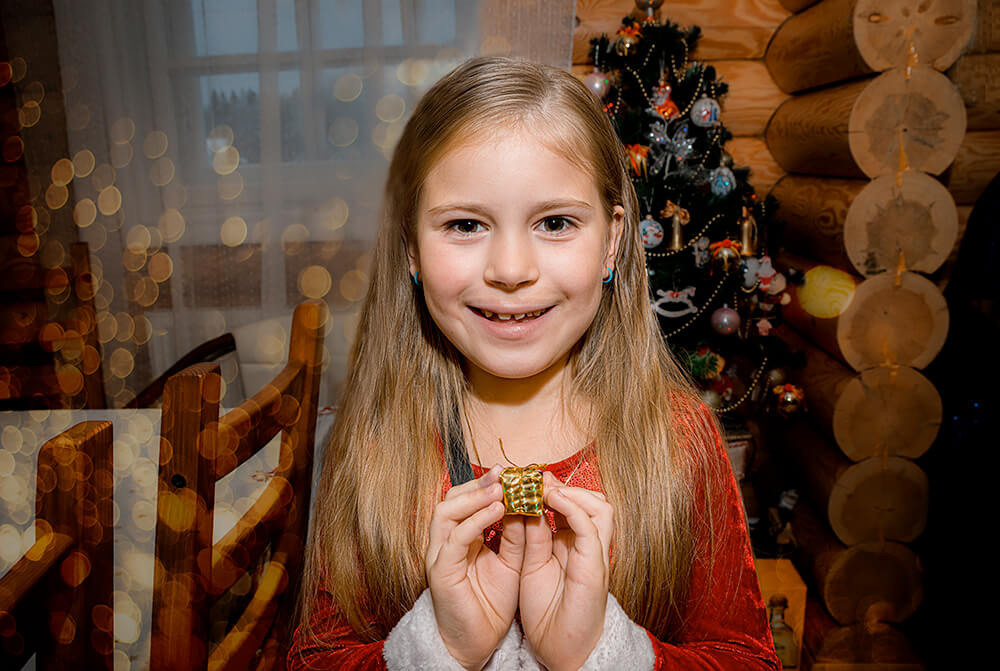 Семейная фотосессия дома на Новый год