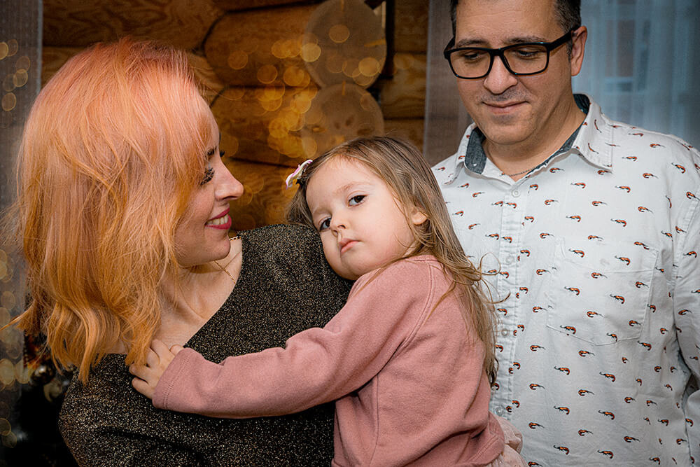 Семейная фотосессия дома на Новый год