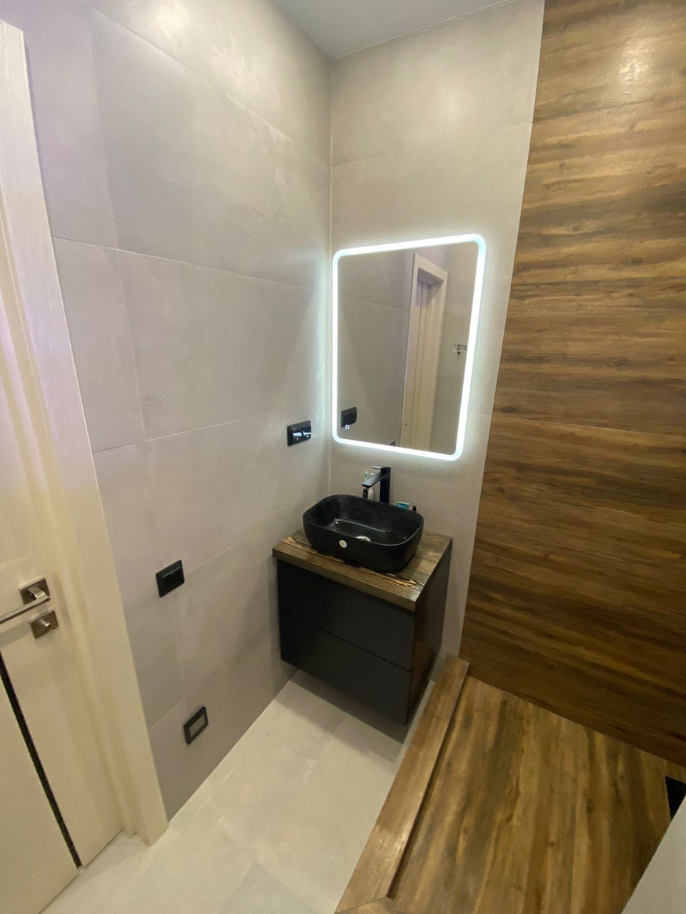 Ванная комната (с. Усады ул. Уютная д. 2). Ремонт санузла, туалета, ванной под ключ в Казани. Укладка плитки