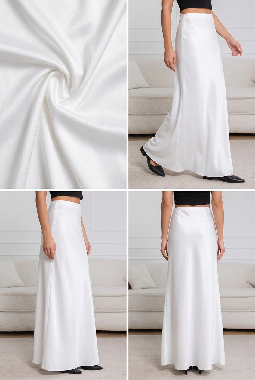 Юбка атласная макси, длина 100 см. Размер 44