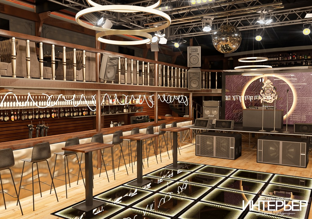 Ночной клуб на фрегате «Флагман», г. Великий Новгород. Дизайн интерьера, 3D визуализация и 3D моделирование. Создание проектов и чертежей. КМВ: Кисловодск, Пятигорск, Ессентуки и удаленно