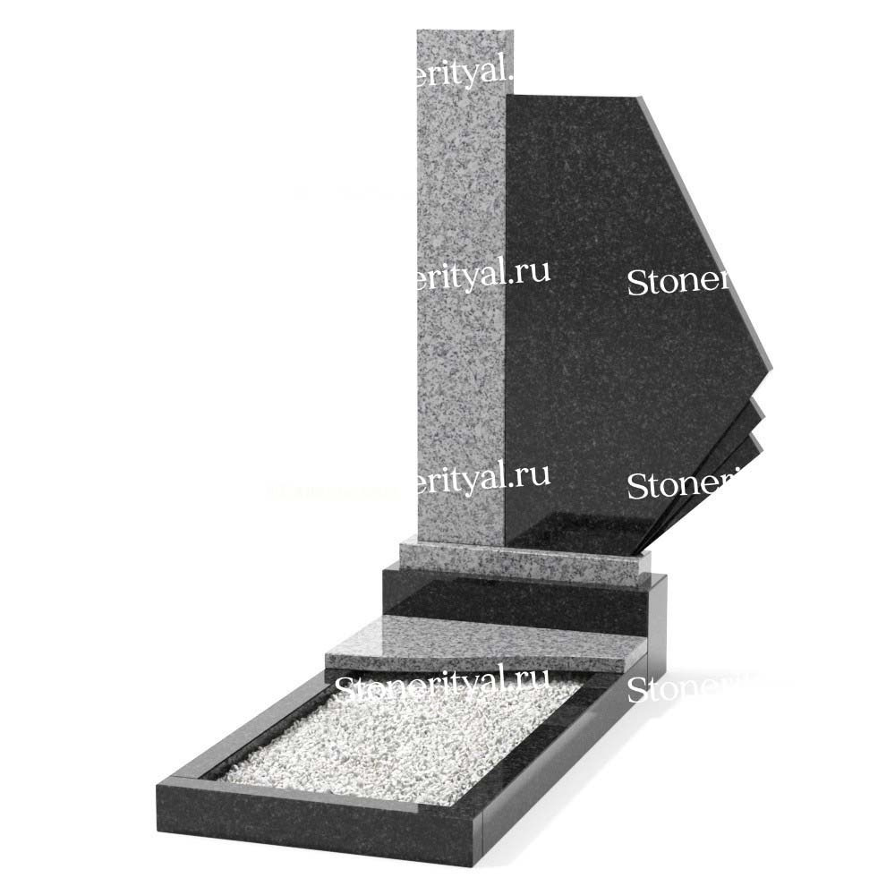 Комбинированные памятники на одного. Изготовление и установка памятников в Москве и МО