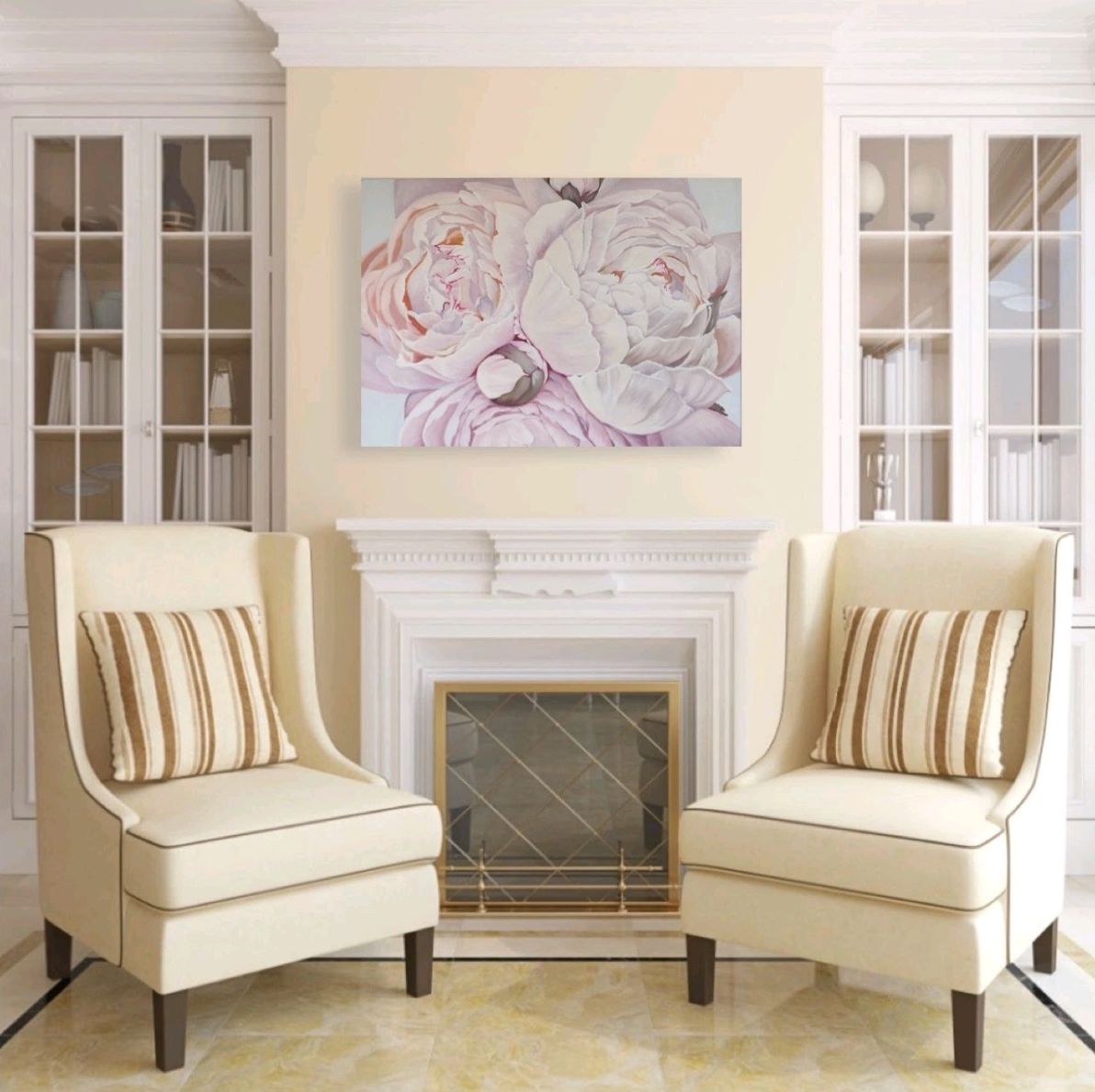 Картина маслом Цветы - Пионы, художник Алёна Мосина, Саратов