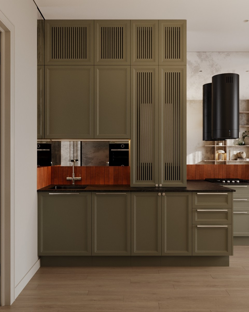 Кухня —гостиная ЖК Голландия. Визуализатор Векшина Елена