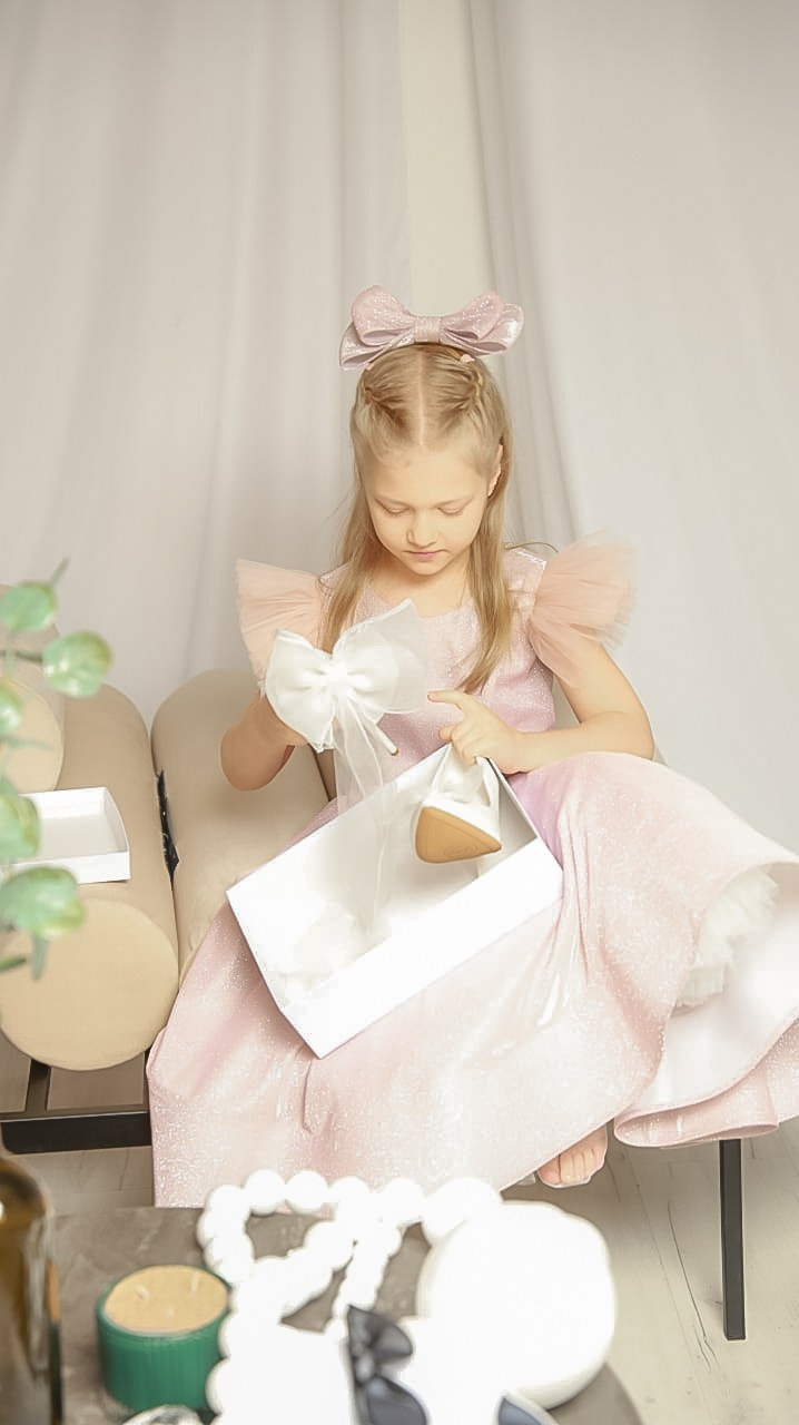 Платье " Пудровый блеск» на рост 116-122-128. Little_Princess.38